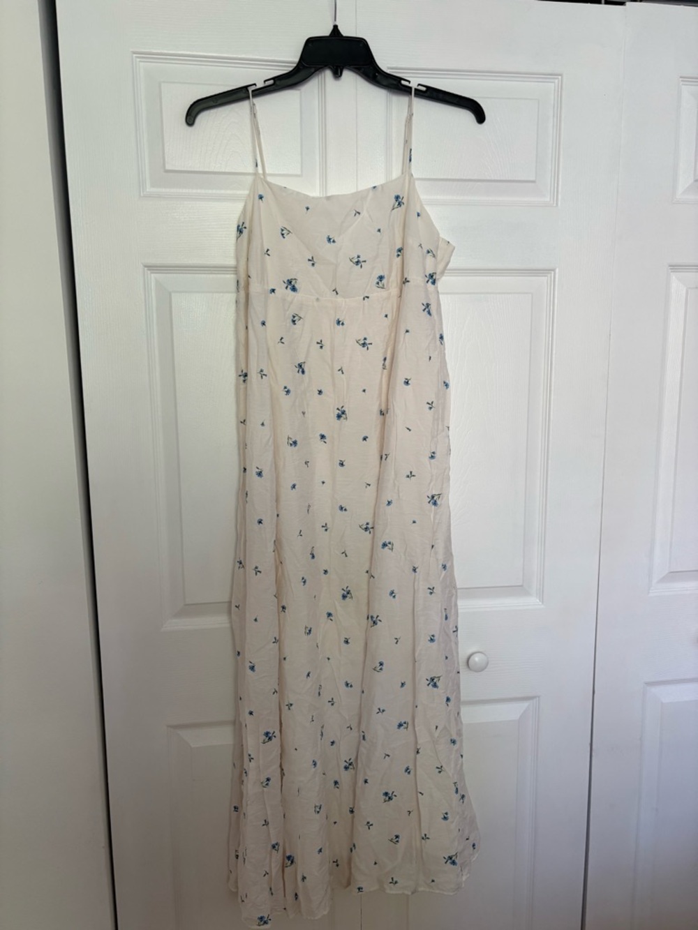 H&M Cream Maxi Dress with Blue Floral Print
